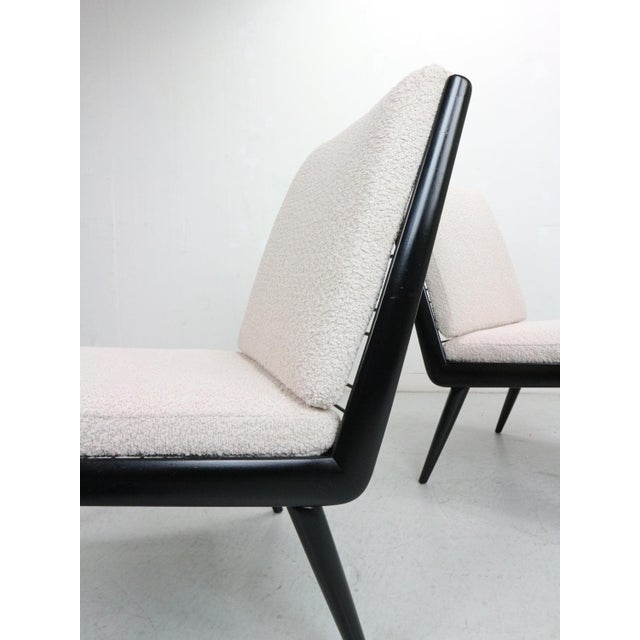 Black Set of Boomerang Bouclé Lounge Chairs by H. Mitzlaff & E. Schmidt for Soloform, 1953 For Sale - Image 8 of 17