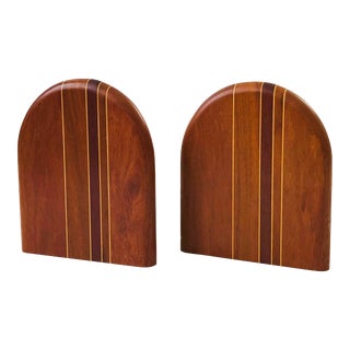 Arched Wood Bookends - Set of 2 For Sale