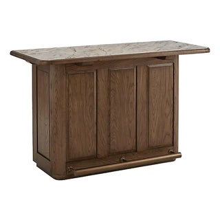 Cocktail Bar in Oak and Carerra Marble, Attributed For Sale