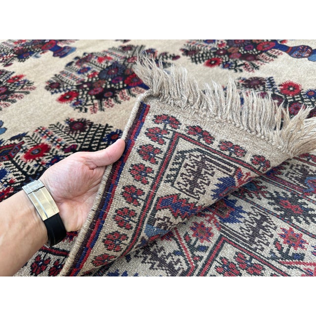 Pictorial Flower Ivory Vase Design Hand-Knotted Wool Rug - 6'10" X 9'7" For Sale - Image 11 of 13