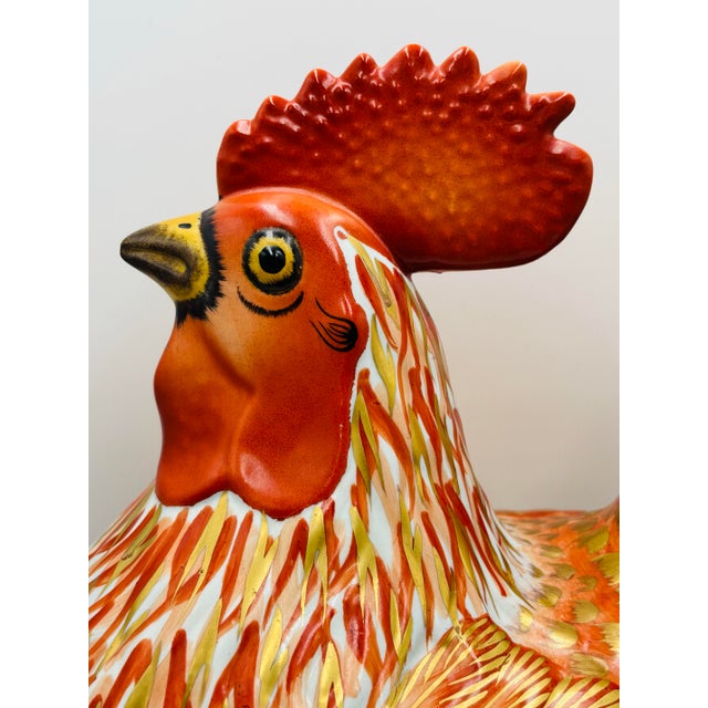 Orange 1970s Mottahedeh Large Imari Style Rooster Tureen For Sale - Image 8 of 12