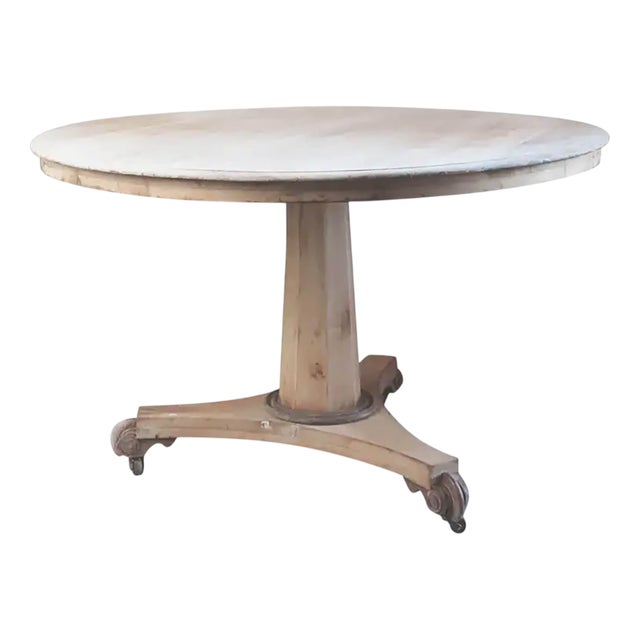 Small Antique English Palladian Round Bleached Table, 1835 For Sale