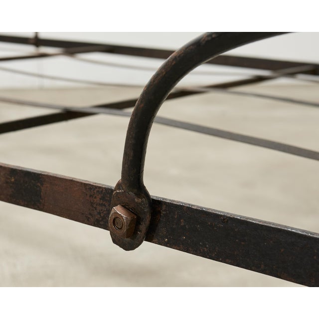 19th C. French Napoleon III Empire Wrought Iron Bronze Daybed For Sale - Image 13 of 16