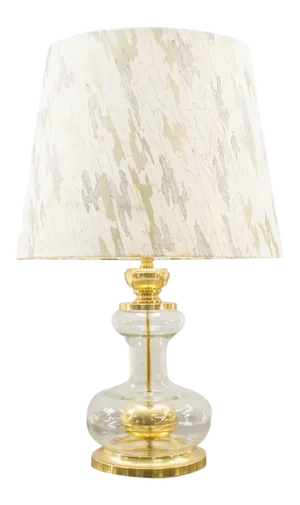 Golden Brass & Glass Table Lamp, 1970s