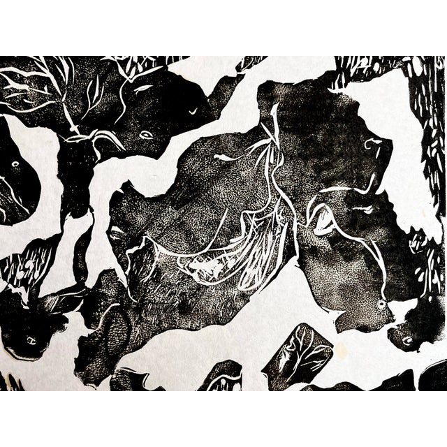 Vintage Abstract Expressionist Wood Block Print Titled “El Toro” by Sylvia T. Gavurin. For Sale In New York - Image 6 of 9