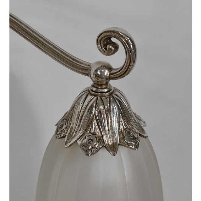 Silver French Art Deco Wall Sconce by P. Gilles 1920s France - A Pair For Sale - Image 8 of 11