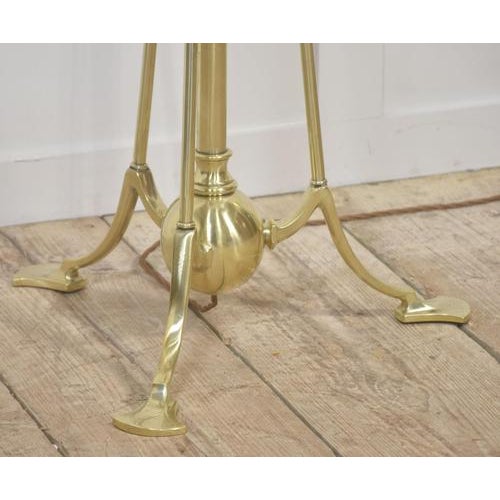Arts and Crafts Adjustable Brass Tripod Floor Lamp, 1920s For Sale - Image 6 of 7