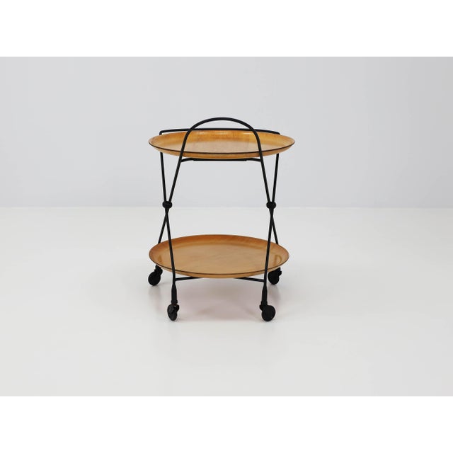 1960s Foldable Serving Table with Detachable Trays by Paul Nagel for Jie Gantofta, Sweden, 1960 For Sale - Image 5 of 11