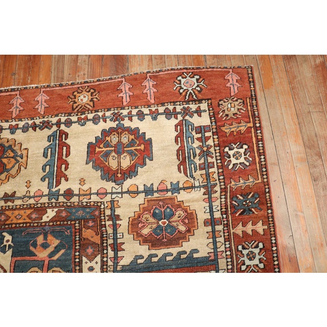 Terra Cotta Zabihi Collection Antique Tribal Persian Bakshaish Rug - 9'9" x 15'1" For Sale - Image 8 of 12