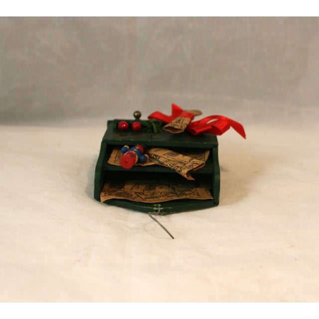 1960s Vintage 1960s Wooden Drafting Cabinet Plans for Toys Hanging Ornament For Sale - Image 5 of 8