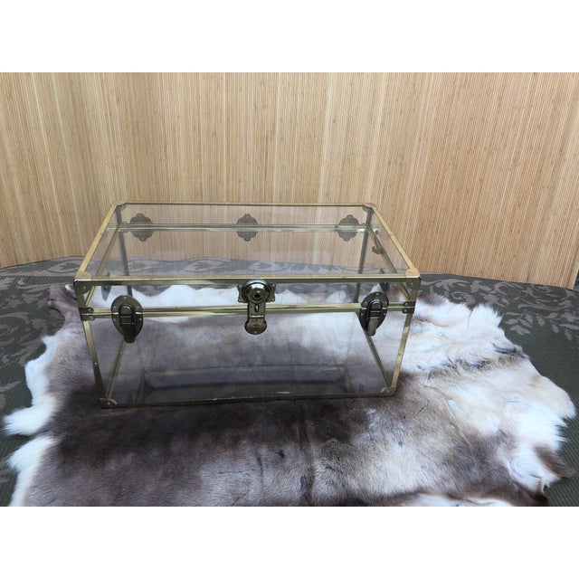 1970’s Lucite Steamer Trunk Brass Hardware & Aluminum Rivets for Solid