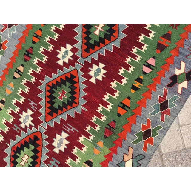Textile Vintage Turkish Kilim Rug, 58" X 41" For Sale - Image 7 of 11