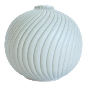 Vintage 1980s Fitz and Floyd Round Vase With Spiral Design Made in Japan