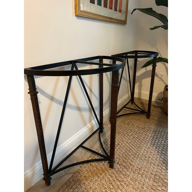Custom Demi Lune Iron Tables - a Pair For Sale - Image 9 of 10
