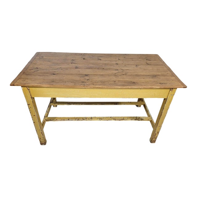 Gorgeous Antique Wooden Farm Table With Original Paint From England, Circa 1890 For Sale
