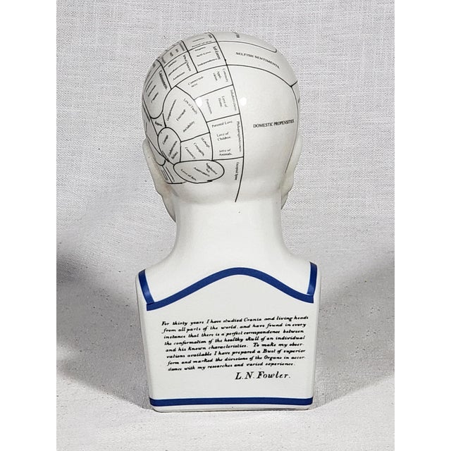 Vintage Style Porcelain Phrenology Head by l.n. Fowler / Ludgate Circus, London England For Sale - Image 4 of 7