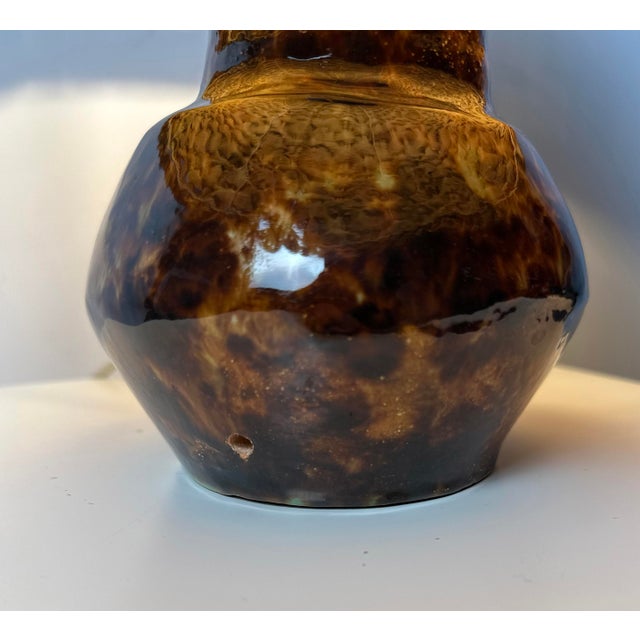Mid-Century Modern Mid-Century Modern Ceramic Table Lamp with Wicker Cap, 1960s For Sale - Image 3 of 7