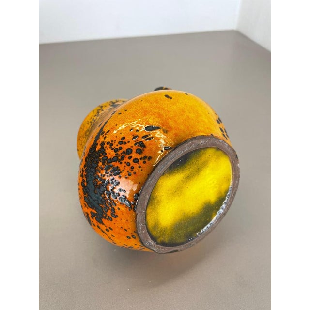 Vintage German Orange Ceramic Studio Pottery Vase from Marei Ceramics, 1970s For Sale - Image 15 of 18