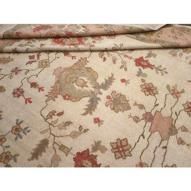 Ivory Galerie Shabab Collection Mid-20th Century Turkish Oushak Large Carpet For Sale - Image 8 of 8