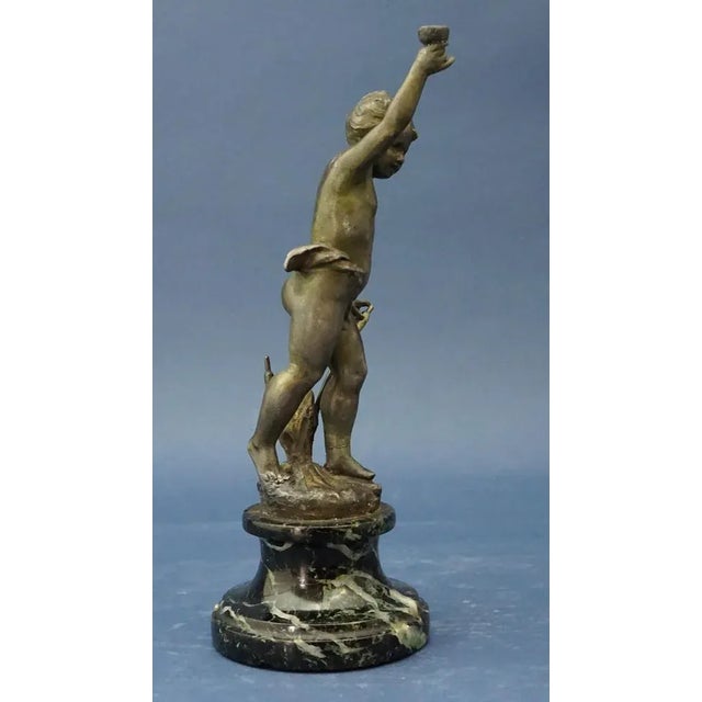 Bronzed Metal La Source Liberty Sculpture of Cherubic Putto by Ernest Justin Ferrand, 19th Century For Sale - Image 3 of 18