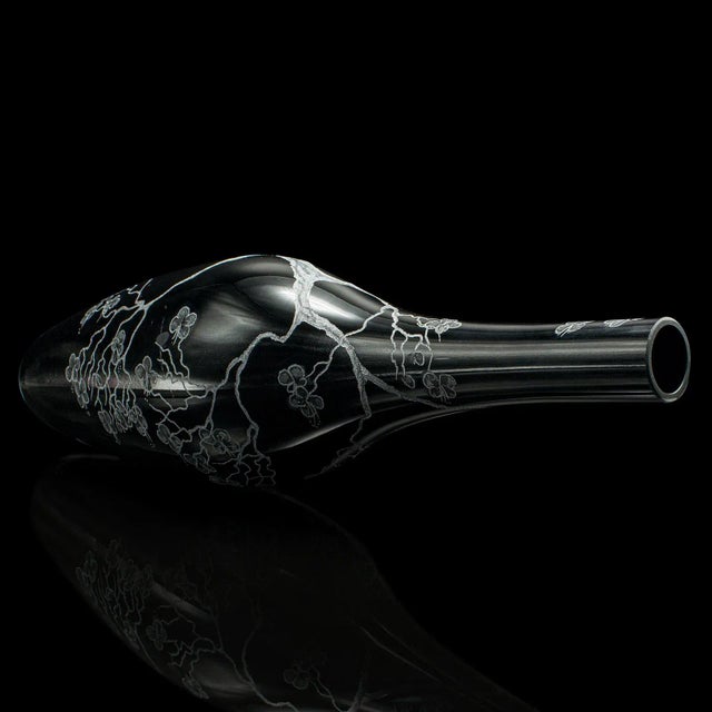 Black 1970's Tall Vintage Stem Vase For Sale - Image 8 of 9