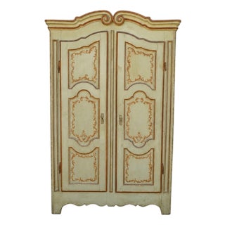 Antique Two-Door Lacquered Wardrobe For Sale