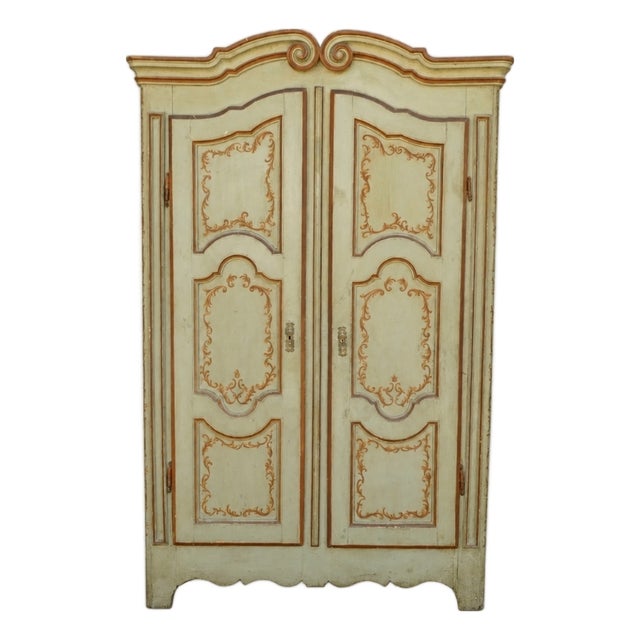 Antique Two-Door Lacquered Wardrobe For Sale