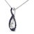 Contemporary .925 Sterling Silver Created Blue and White Sapphire Teardrop Shaped Pendant Necklace - 18" Inches For Sale - Image 3 of 5