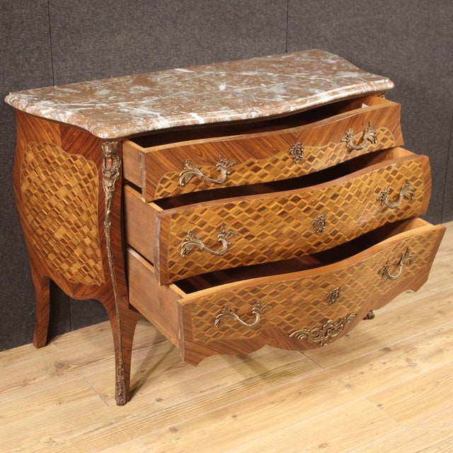 Wood French Louis XV Style Commode, 1960 For Sale - Image 7 of 13