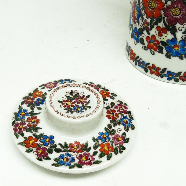 Blue Hand-Painted Jug from Chodzież, Poland, 1970s For Sale - Image 8 of 16