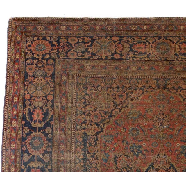 Late 19th Century Antique Persian Mohtasham Kashan Rug 7'6'' X 10'3'' For Sale - Image 5 of 5