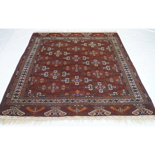 Late 18th Century Antique Turkmen Rug 4'4'' x 6'2'' For Sale - Image 11 of 11