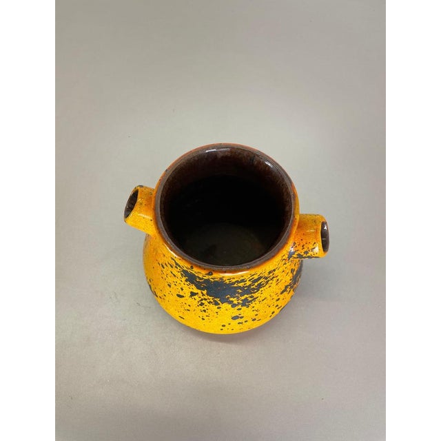Vintage German Orange Ceramic Studio Pottery Vase from Marei Ceramics, 1970s For Sale - Image 6 of 18
