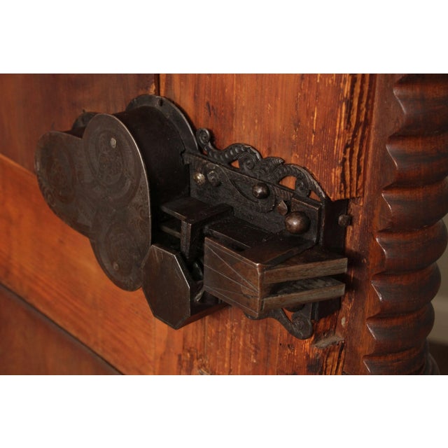 Antique 17th Century Swiss Baroque Carved Armoire For Sale - Image 12 of 13