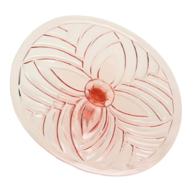 Art Deco Pink Cake Plate from Val Saint Lambert, 1930s For Sale - Image 13 of 15