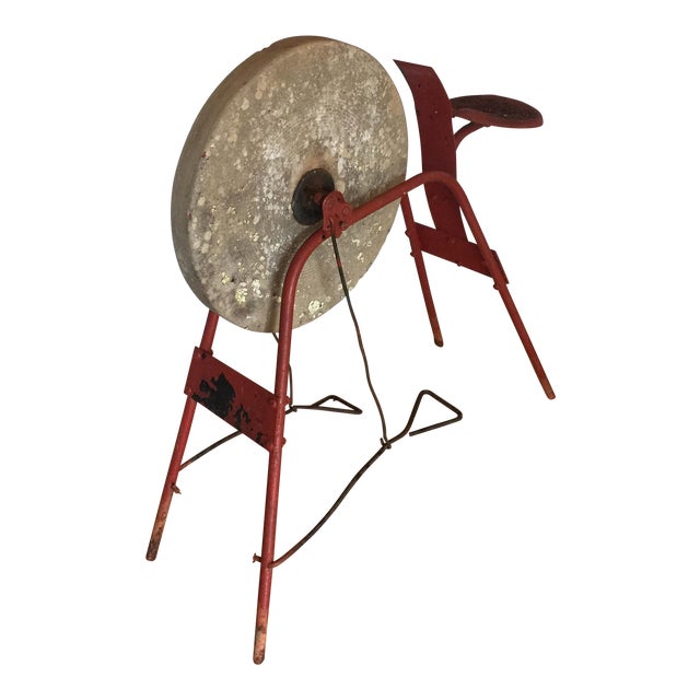 Red Blacksmith Pedal Grinding Wheel Chairish