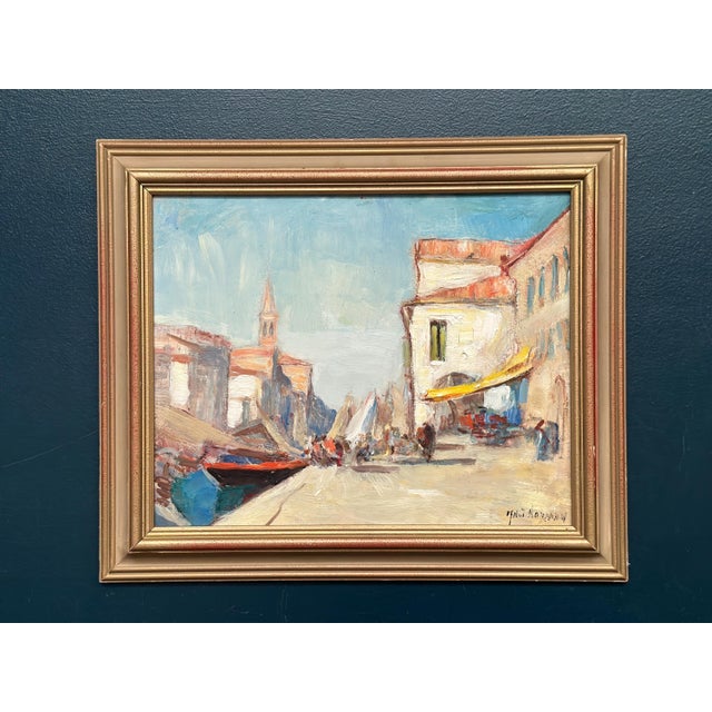 Knut Norman, Venice II, 1950s, Oil Painting on Panel, Framed For Sale - Image 14 of 14