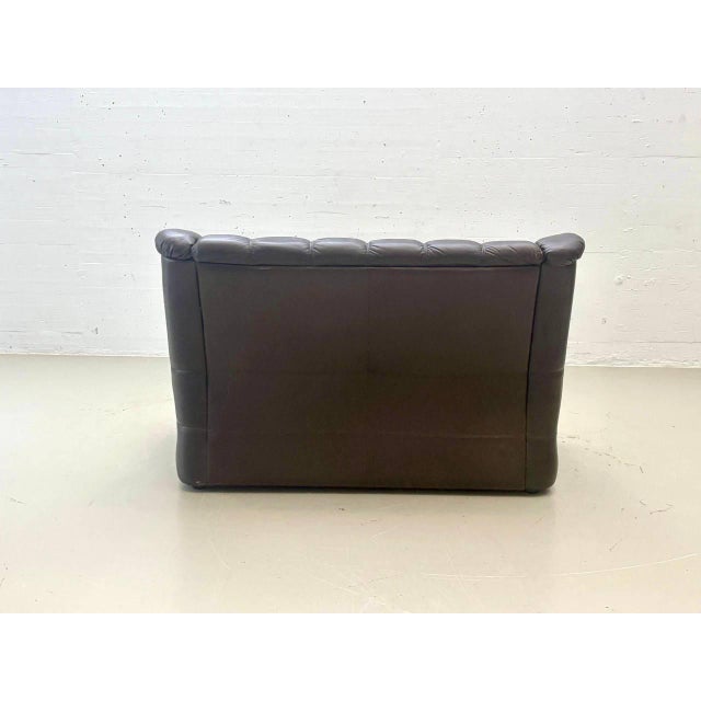 Black Vintage Black Leather Sofa, 1970s For Sale - Image 8 of 15
