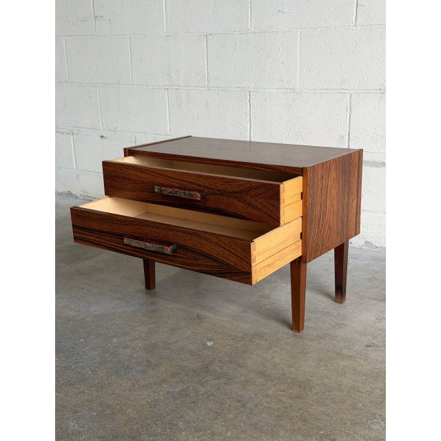 1960s Rosewood Small Dresser Wooden Nightstand Compact Dresser Mid-Century Modern 1960s For Sale - Image 5 of 9