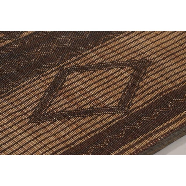 Tribal Vintage Tuareg Mat, Beige-Brown With Bold Tribal Geometric Motifs - Rug & Kilim For Sale - Image 3 of 10