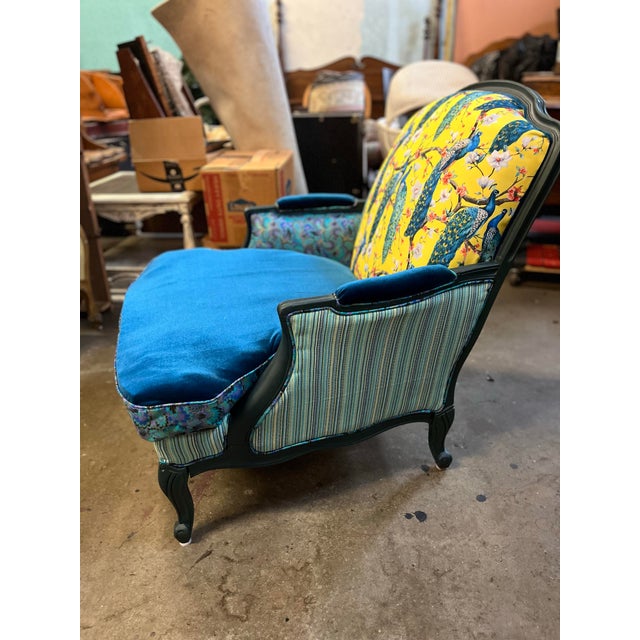 Vintage French Bergere Peacock Chair For Sale In Dallas - Image 6 of 7