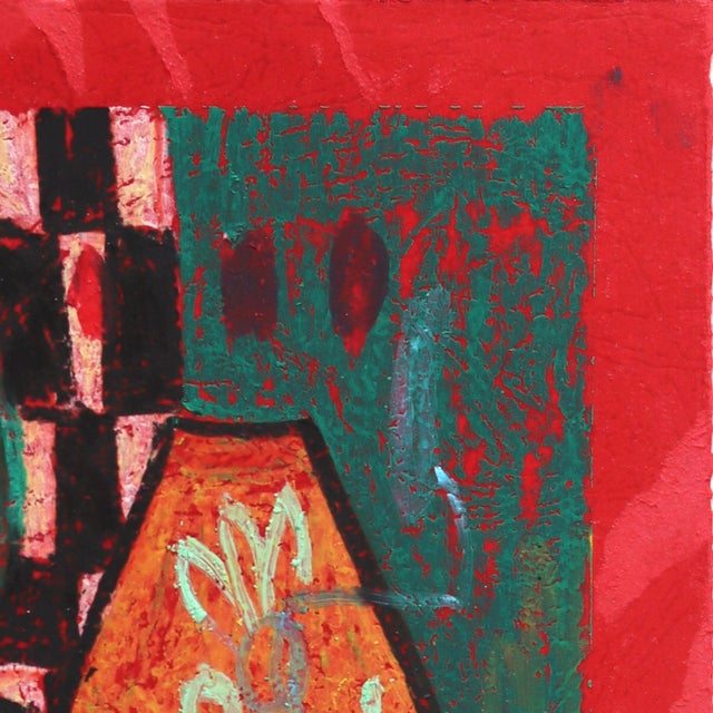 2020s Still Life 4 - Original Abstract Still Life Oil Pastel Painting on Paper by Valerie Etitinwo For Sale - Image 5 of 6