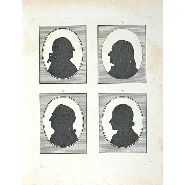 Silhouettes is an original artwork realized by Thomas Holloway (1748 - 1827). Original Etching from J.C. Lavater's "Essays...