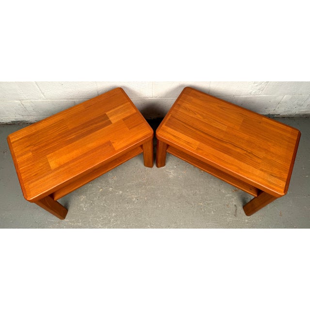 Randers Møbelfabrik Pair of Mid-Century Teak End Tables by Randers of Denmark For Sale - Image 4 of 12