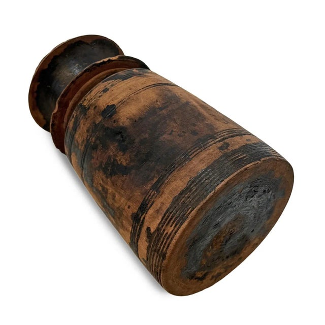 Vintage India Wooden Water Pot For Sale - Image 4 of 4