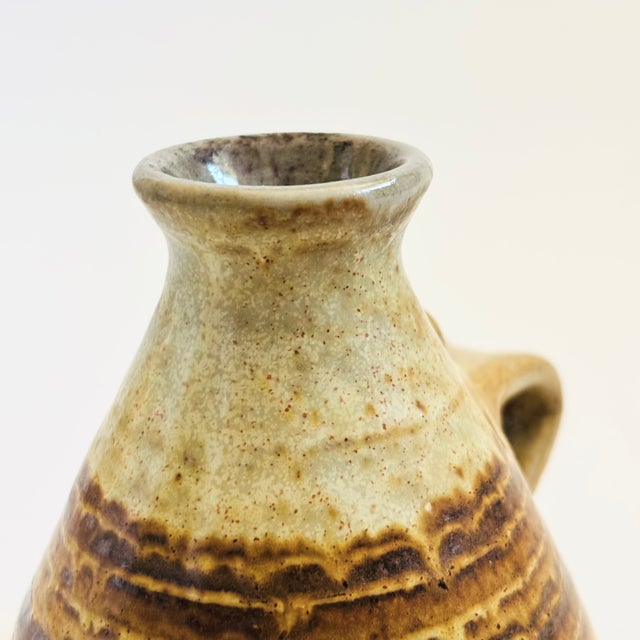 Late 20th Century Vintage Studio Pottery Vase With Handle For Sale - Image 5 of 8
