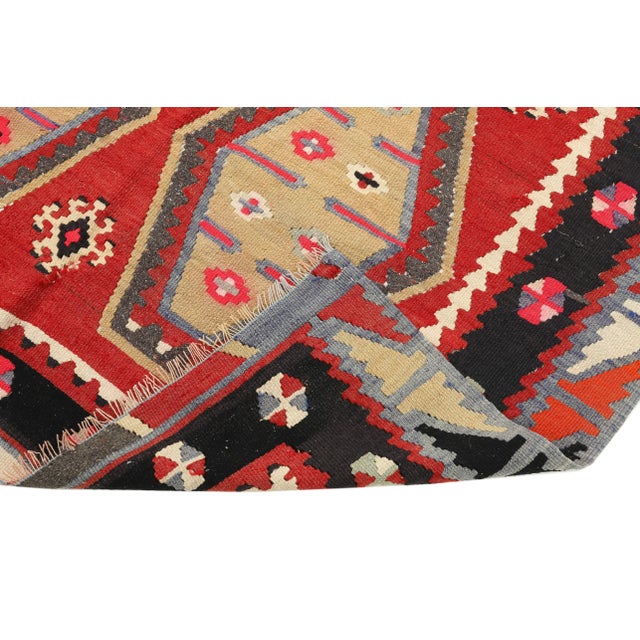 Mid 20th Century Mid 20th Century Vintage Turkish Wool Kilim Rug For Sale - Image 5 of 7