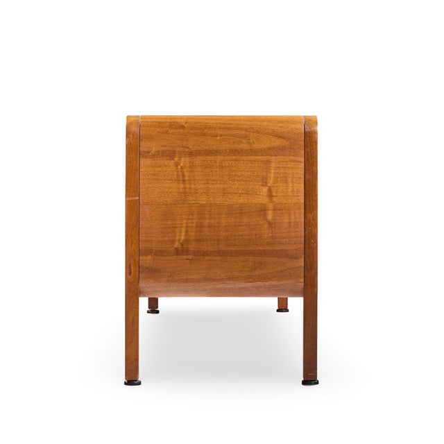 Dunbar Furniture Roger Sprunger for Dunbar Style Mid Century Walnut Waterfall Credenza For Sale - Image 4 of 9