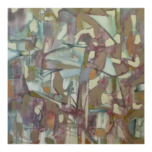 "Cat Trees" Abstract Oil and Acrylic Painting by Scott Spencer For Sale