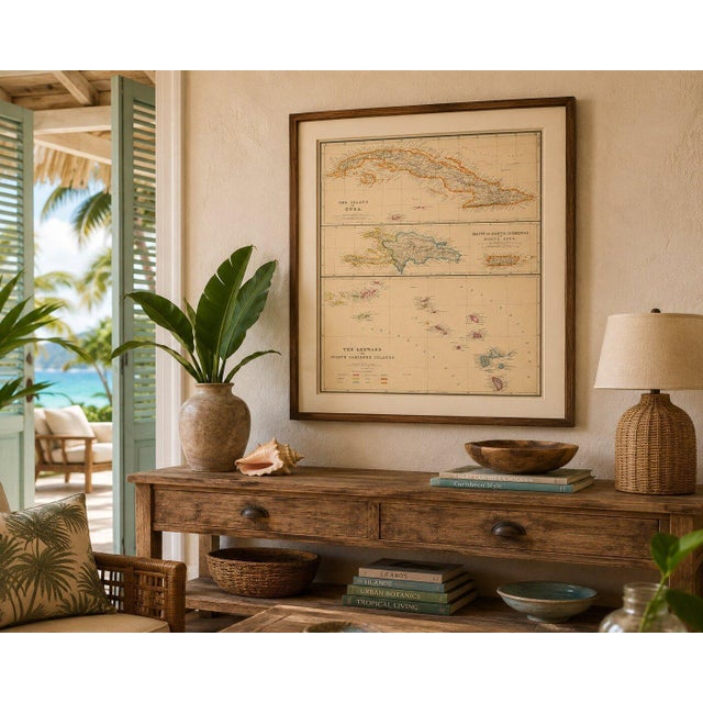 Antique Map of Cuba, Hispaniola, Puerto Rico and the Leeward Islands, 1860 For Sale - Image 10 of 11
